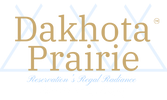 Dakhota Prairie logo with gold text on a white background