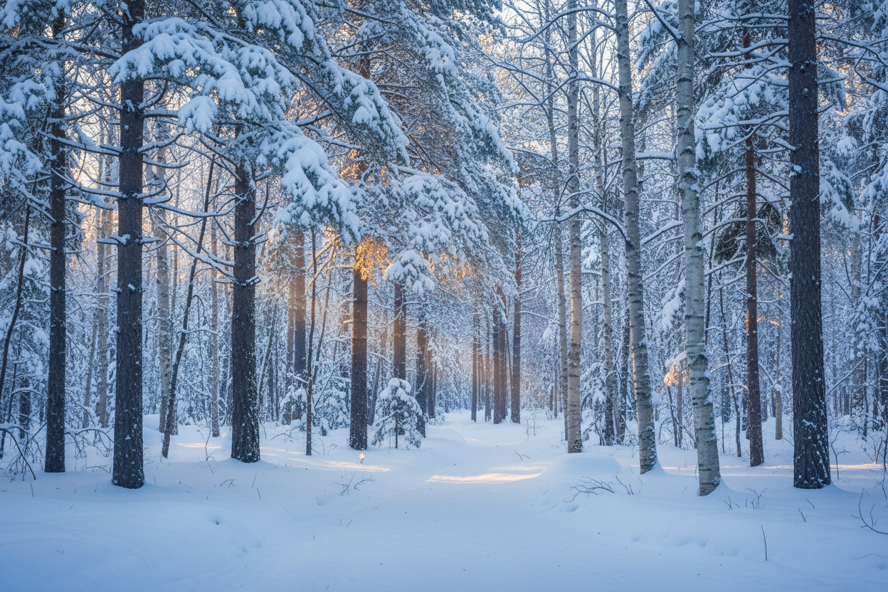 beautiful luscious Minnesota woods in the winter.